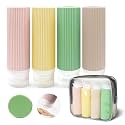 MAYCREATE 4 Pcs 100ml Travel Toiletry Bottles Kit, Leakproof Flip Cap