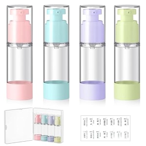 maycreate 4 pcs airless pump bottles 30ml 4 in 1 travel dispenser