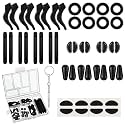 MAYCREATE® 50PCS Eyeglasses Retainers Sets, Silicone Anti-Slip Eyeglass Holder, Comfort Ear Grip Hooks Protectors for Spectacle Sunglasses Reading Glasses Eyewear, Black