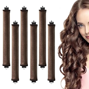 maycreate 6pcs foam heatless hair curler overnight jumbo brown