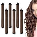 MAYCREATE 6PCS Foam Heatless Hair Curler Overnight Jumbo Brown