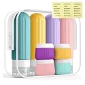 MAYCREATE 8Pcs 90ml Silicone Travel Bottle Kit for Toiletries Cream Jars