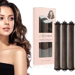maycreate heatless hair curler flexible curling rod with hook