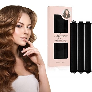maycreate heatless hair curler for women flexible curling rod with hook