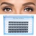 MAYCREATE® Lash Clusters, DIY Eyelash Extension, 10/12/14/16mm Mix D Curl Cluster Lashes, Soft Natural False Eyelashes Thin Band Lash Extension Kit for Makeup at Home