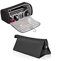 MAYCREATE® PU Leather Travel Case and Organizer Bag Combo for Dyson Airwrap Styler and Attachments, Waterproof, Shockproof, Dustproof Storage, Portable with Hanging Hook, Black, Gift Set