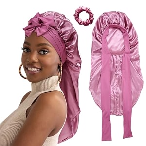 maycreate silk satin bonnet 27in57cm for long hair sleeping