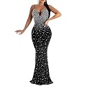 MAYFASEY Women39s Sexy Elegant Rhinestone Hot Drilling