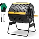 MAYGROVE Outdoor Compost Bin 43 Gallon, Dual Chamber for Garden Backyard