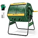 MAYGROVE Outdoor Compost Bin 43 Gallon, Dual Chamber for Garden Backyard