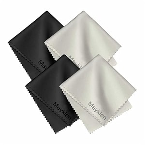 mayklen pack of 4 microfiber cleaning cloth for glasses- 6x7 inch - luxurious micro fiber cleaning cloth for laptop camera lens mobile screens - pack of 4
