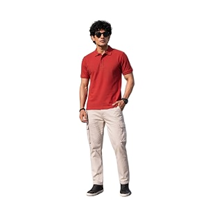 MAYKR Mens Black Textured Polo Collar T-Shirt