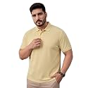 MAYKR Men39s Yellow Solid Collar Neck Casual