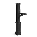 Mayne Newport Plus Decorative Mailbox Post, Black