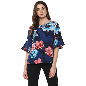 mayra Womens Blue Color 3 4 Sleeve