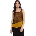 mayra Women39s Crepe Yellow Color Sleeveless Top