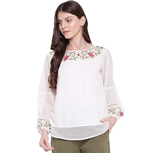 mayra Womens Embroidered Top