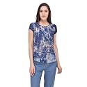 mayra Women39s Georgette Blue Color Short Sleeve