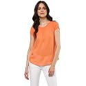 mayra Women39s Georgette Orange Color Short Sleeve