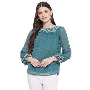 mayra Womens Georgette Top