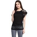 mayra Women39s Net Black Color Half Sleeve