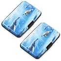 Mayski 2 Pack Credit Card Holder for Women RFID Blocking Wallet, Ocean