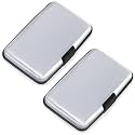 Mayski 2 Pack Credit Card Holder for Women RFID Blocking Wallet, Silver