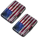 Mayski 2 Pack Credit Card Holder for Women RFID Blocking Wallet, Flag