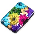 Mayski Credit Card Holder for Women RFID Blocking Wallet, Colorful Flowers