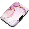 Mayski Credit Card Holder for Women RFID Blocking Wallet, Pink Marble