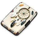 Mayski Credit Card Holder for Women RFID Blocking Wallet, Boho Feathers