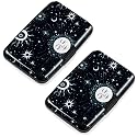 Mayski 2 Pack Credit Card Holder for Women RFID Blocking Wallet, Sun Moon