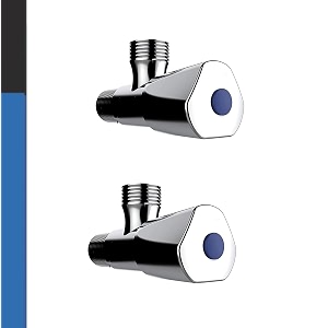 mayur cich bathroom wall mounted brass angle valve with wall flange  concealed stop cock chrome finishedset of 2 tri-1