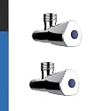 MAYUR ÖCICH Bathroom Wall Mounted Brass Angle Valve With Wall Flange | Concealed Stop Cock, Chrome Finished(SET OF 2) TRI-1