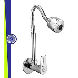 mayur cich brass kitchen sink tap with flexible dual flow spout  360 swivel cold water faucet  premium chrome finish  10 years warranty aria