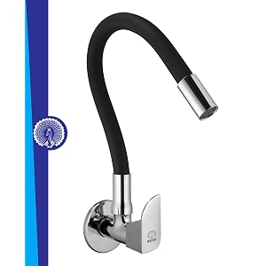mayur cich brass kitchen sink tap with flexible dual flow spout  360 swivel cold water faucet  premium chrome finish  10 years warranty trendy