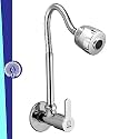 MAYUR ÖCICH Brass Kitchen Sink Tap with Flexible Dual Flow Spout | 360° Swivel Cold Water Faucet | Premium Chrome Finish | 10 Years Warranty (Fusion)