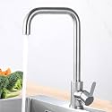 MAYUR ÖCICH SS 304 Kitchen Faucet Single Lever Brass Sink Tap with Black Finish for Bathroom Washbasin tap (704-MATTEBLACK-DECK) - 10 Year Warranty (Chrome)