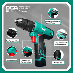 mayur dca 1202e cordless screwdriver 12v max battery 1500rpm  18 torque set power  hand tool kit