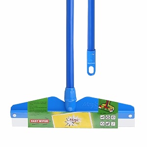 mazic easy wiper for floor cleaning long handle with wide foam for home multipurpose uses bathroom cleaning water swiping pack of 3 blue