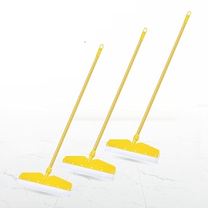 mazic easy wiper for floor cleaning long handle with wide foam for home multipurpose uses bathroom cleaning water swiping pack of 3 yellow
