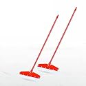 Mazic Easy Wiper for Floor Cleaning Long Handle with Wide Foam for Home Multipurpose uses Bathroom Cleaning, Water Swiping (Pack of 2, Red)