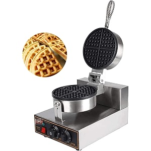 mazoria waffle maker machine  round shape 4 slot electric waffle maker for commercial amp home use  non-stick plates fast cooking for caf restaurant amp shop