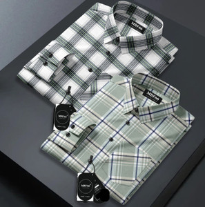 mbf66 men checkered casual multicolor shirt