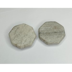 natural marble paper weight for home office study table stylish gifting items multipurpose - set of 2 octagon grey