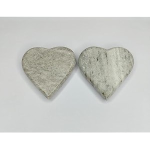 natural marble paper weight set of 2 3x3 inch  heart shape grey stone desk paperweights for home office amp study table  decorative heavy paper holder gift item heart grey