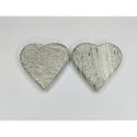 Natural Marble Paper Weight Set of 2 (3x3 Inch) | Heart Shape Grey Stone Desk Paperweights for Home, Office & Study Table | Decorative Heavy Paper Holder Gift Item (Heart, Grey)