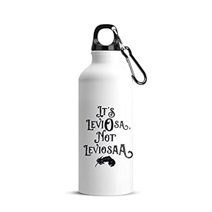 mc sid razz - harry potter - leviosa black aluminum sports sipperwater bottle i water bottle for kids 750 ml - best themed gifts for friends fans