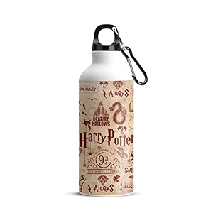 mc sid razz - harry potter - red infographic aluminum sports sipperwater bottle i water bottle for kids 750 ml - best themed gifts for friends fans