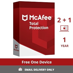 mcafee total 2 devices 1 year  1 year free  email delivery in 6 hours